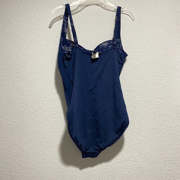 NIP TUCK SWIM Foil Joanne Twist Front Tummy Control One Piece Navy Blue 8 - Picture 9 of 16